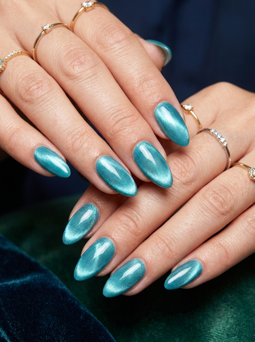 Türkis Cat Eye Nails